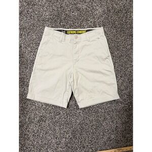 Lee Extreme Comfort Shorts Men 32 Khaki Performance Stretch Flat Front Chino